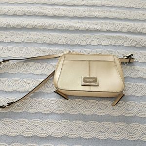 Tignanello Metallic Gold Leather RFID Convertible Crossbody Belt Bag NWOT